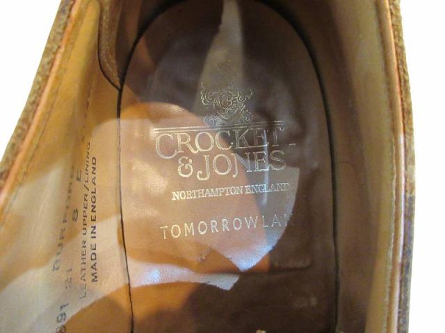 【中古】クロケット&ジョーンズ CROCKETT&JONES メンズシューズ スウェード ベージュ サイズ8 メンズ_5