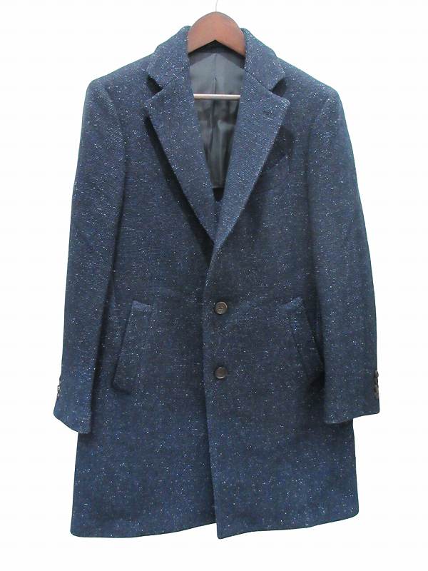 中古】ラルディーニ LARDINI コート チェスターコート ネイビー 50