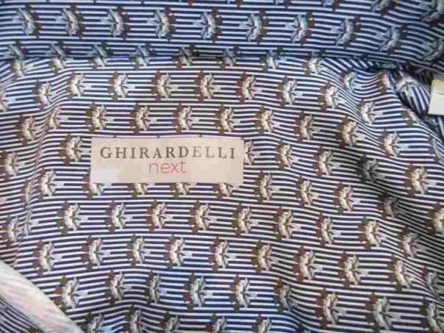 【中古】未使用品 ギラデリ GHIRARDELLI シャツ 長袖小紋柄 メンズ_3