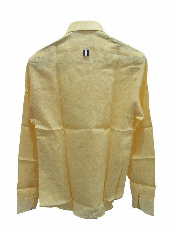 【中古】未使用品 FEFE 麻シャツ 長袖イエロー メンズ_1