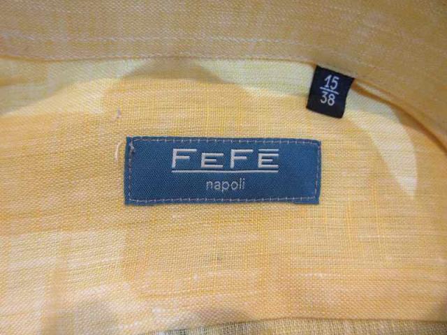 【中古】未使用品 FEFE 麻シャツ 長袖イエロー メンズ_2