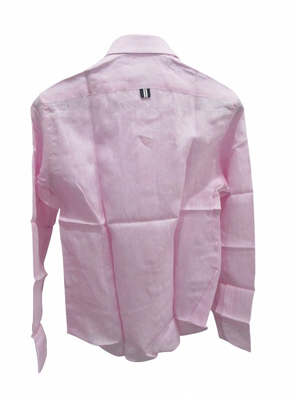 【中古】未使用品 FEFE 麻シャツ 長袖ピンク メンズ_1