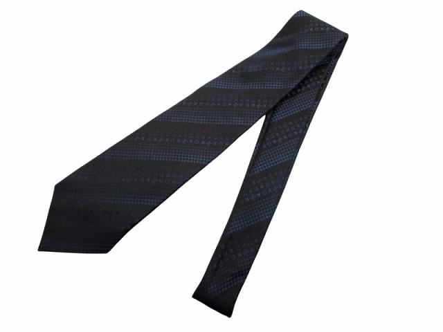 【中古】ルイヴィトン LOUIS VUITTON ネクタイ ネイビー シルク メンズ
