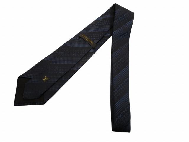 【中古】ルイヴィトン LOUIS VUITTON ネクタイ ネイビー シルク メンズ_2