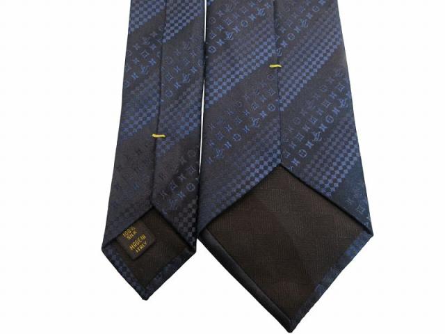 【中古】ルイヴィトン LOUIS VUITTON ネクタイ ネイビー シルク メンズ_5