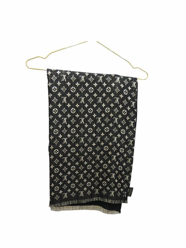 【中古】ルイヴィトン LOUIS VUITTON ストール ブラック ラメ レディース