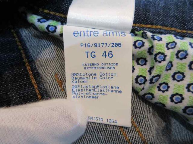 【中古】未使用品 アントレアミ ENTRE AMIS デニム ジーンズ インディゴ 46インチ メンズ_5