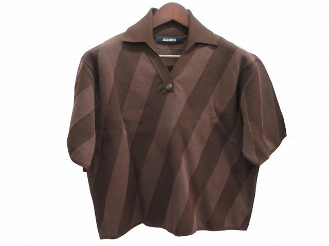 【中古】ジャックムス JACQUEMUS ニット プルオーバー ブラウン Sサイズ メンズ