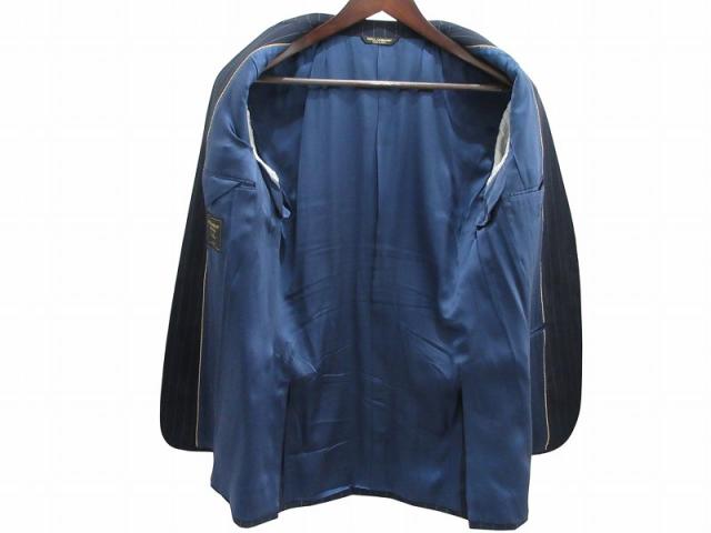【中古】ドルチェ&ガッバーナ ドルガバ DOLCE&GABBANA スーツ 3ピース フォーマル ネイビー ストライプ オーダー メンズ_2
