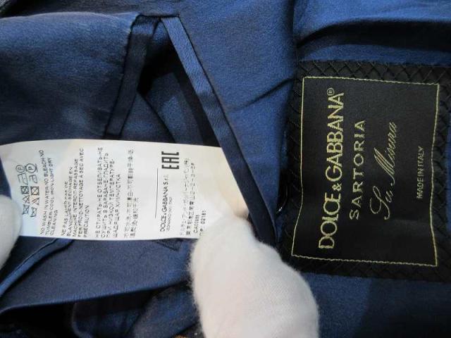 【中古】ドルチェ&ガッバーナ ドルガバ DOLCE&GABBANA スーツ 3ピース フォーマル ネイビー ストライプ オーダー メンズ_3