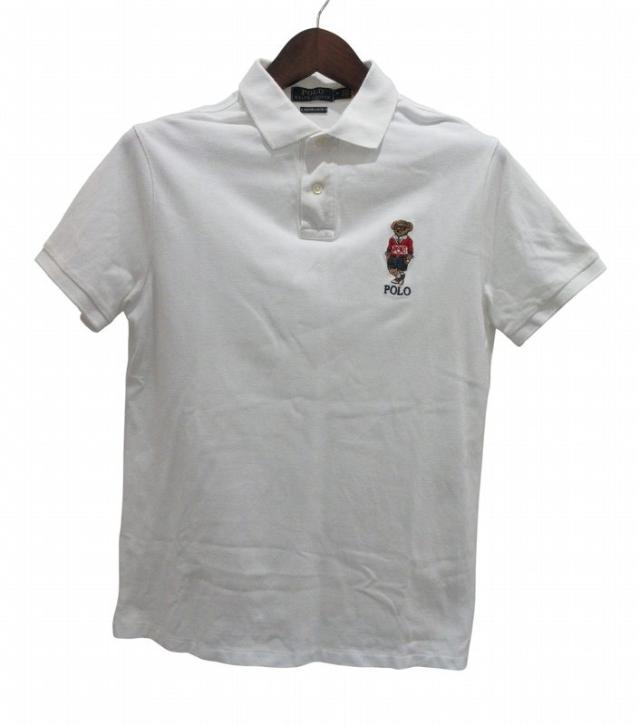 【中古】ポロ ラルフローレン POLO RALPH LAUREN ポロシャツ 半袖 ポロベア ホワイト M メンズ
