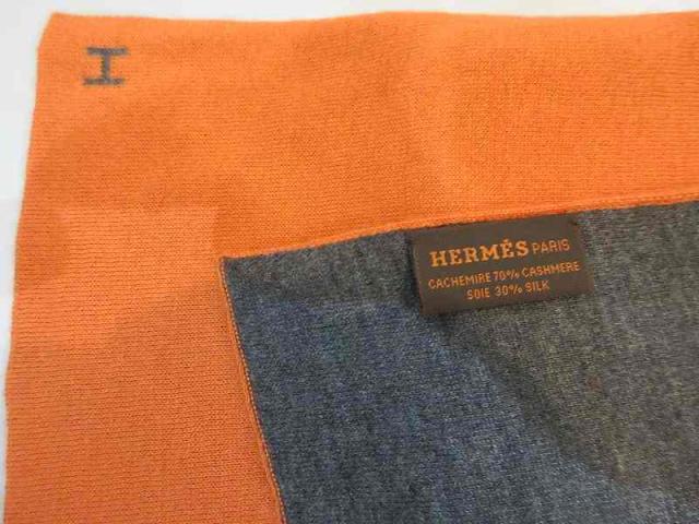 【中古】エルメス HERMES マフラー リバーシブル Hロゴ カシミヤ シルク メンズ レディース_3