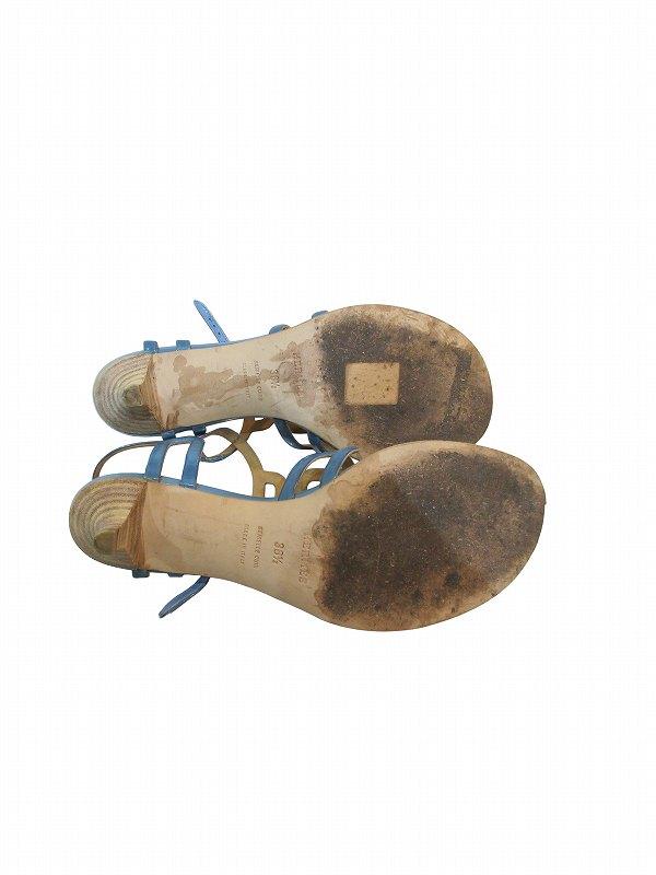 【中古】エルメス HERMES サンダル エナメル シェーヌ・ダンクル ブルー 36.5 レディース_4