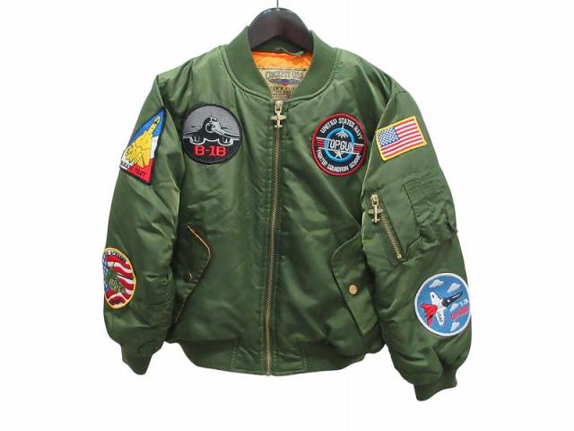 【中古】コックピット COCKPIT USA フライトジャケット MA-1 上着 キッズ 男の子 カーキ 8 キッズ