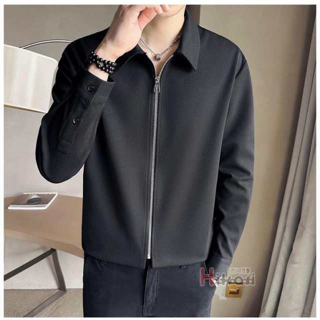 長袖 シャツ ジップシャツ メンズ 白 黒 ジップアップシャツ ZIP