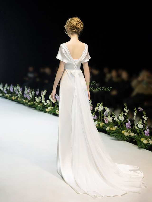 ウェディングドレス 白 結婚式ドレス 二次会ドレス ホワイトドレス キレイめ