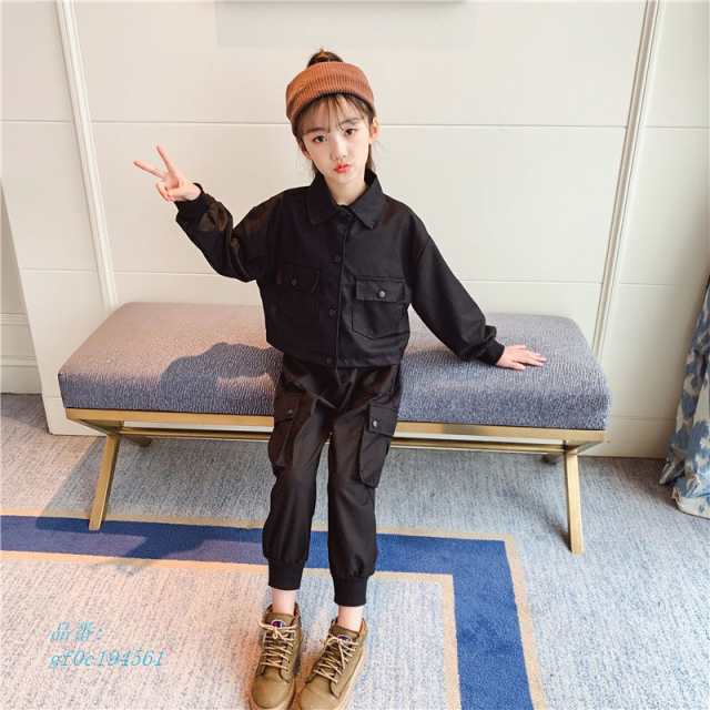 韓国子供服 ２点セット コート 長ズボン 春秋 カジュアル ナチュラル