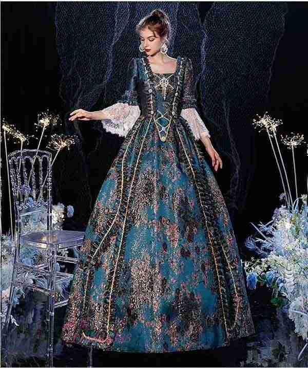貴婦人 貴族 ドレス 中世ヨーロッパ お姫様 女王様ドレス カラードレス 