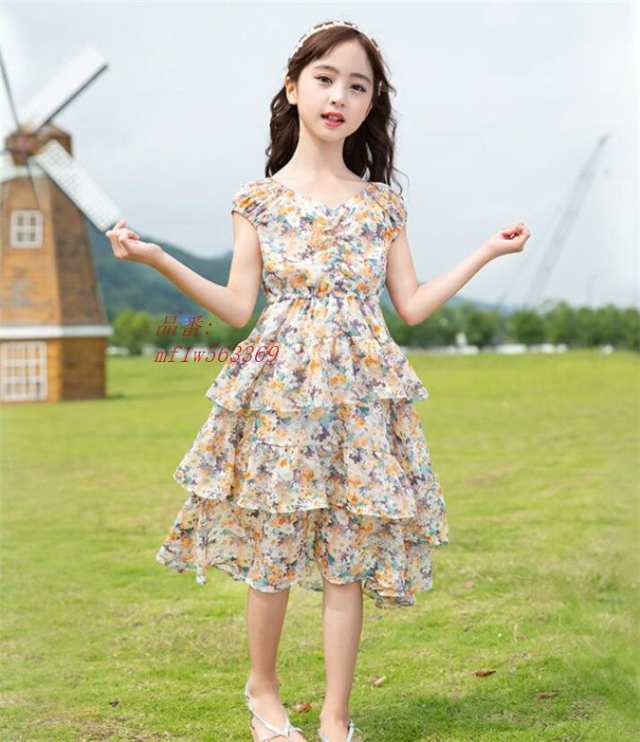 ワンピース 女の子 半袖 洋服 花柄 ガールズ フリル 可愛い 子供服 夏の通販はau Pay マーケット Aimee Shop