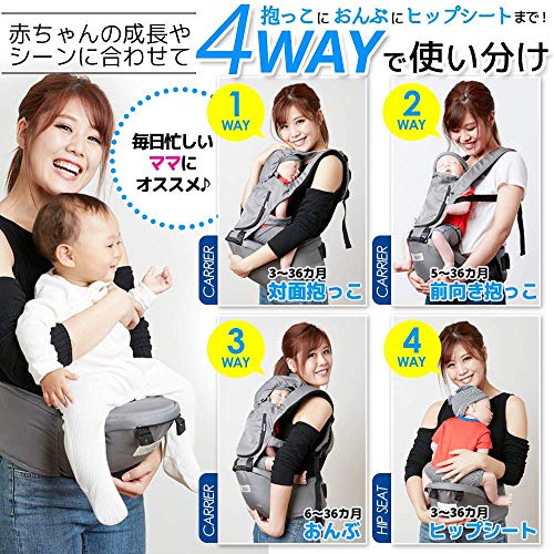 Ker T ヒップシート 抱っこ紐 対面抱き 前向き抱っこ おんぶ紐 の4way オールシーズン対応 防寒フード 脱着式カバー付 ベビーキャの通販はau Pay マーケット Grass Land Online