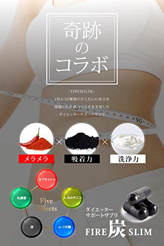 ダイエットサプリ 炭 カプサイシン チャコール 7種の純炭 乳酸菌 60粒30日分 Fire炭slimの通販はau Pay マーケット Unveil