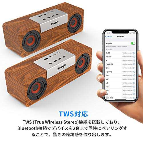 Bluetooth スピーカー ブルートゥーススピーカーsmalody 10w木製ワイヤレススピーカー 高音質 大音量 重低音 持ち運びに便利 デュアの通販はau Pay マーケット Miyumiyu