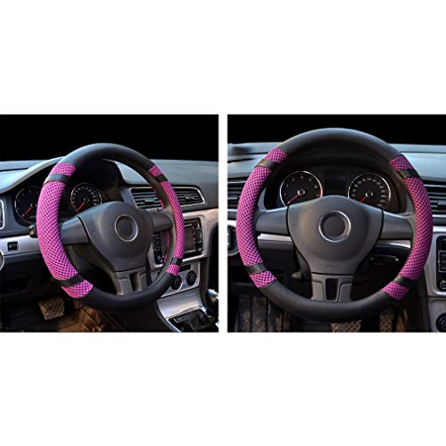 Pahajim ハンドルカバー 本革 マイクロファイバー レザー カーボン調 