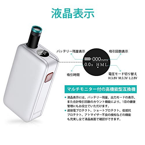 Veeape プルームテック 互換バッテリー Ploomtech 互換機 Keybox 電子タバコ 650mah Led機能 液晶 吸引回数 表示 日本語説明書 白 の通販はau Pay マーケット M S Online