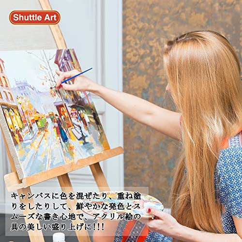 Shuttle Art アクリル絵の具 アクリル顔料 15色セット 速乾 耐久