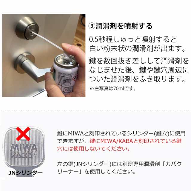 MIWA 鍵穴専用潤滑剤 スプレー3069S(12ml) カギ穴 メンテナンス お手入れ 美和ロックの通販はau PAY マーケット -  防犯グッズのあんしん壱番