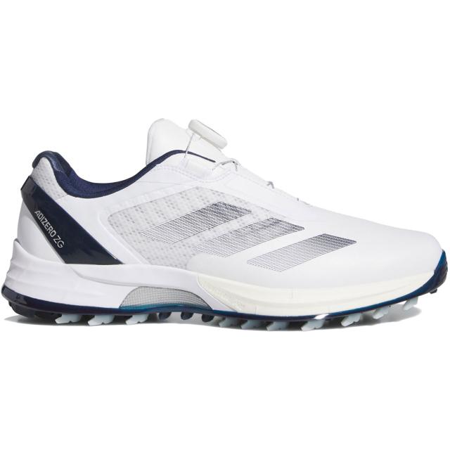 [アディダス] アディゼロ ZG LO ボア スパイクレス [ADIZERO ZG LO BOA SPIKELESS GOLF SHOES] クラウドホワイト/ナイトインディゴ/シルバー JS1767