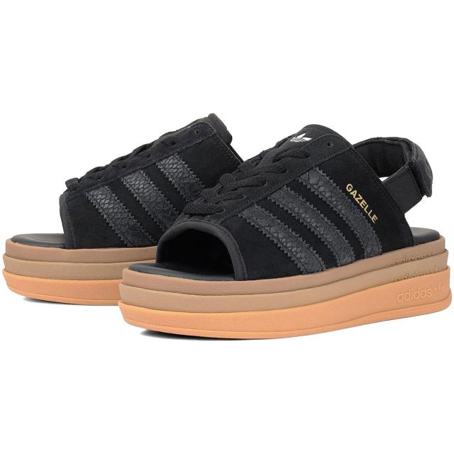 [アディダス] ガゼル ボールド サンダル W [W GAZELLE BOLD SANDAL W] コアブラック/ゴールドメタリック HQ4688