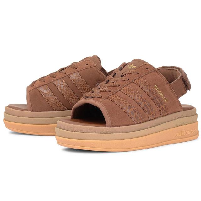 [アディダス] ガゼル ボールド サンダル W [Gazelle Bold Sandal W] ブラウン/ゴールド IH6633