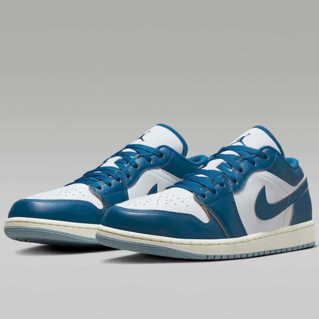 [ナイキ] エア ジョーダン 1 ロー SE [AIR JORDAN 1 LOW SE] ホワイト/ブルーグレー/セイル/インダストリアルブルー FN5214-141