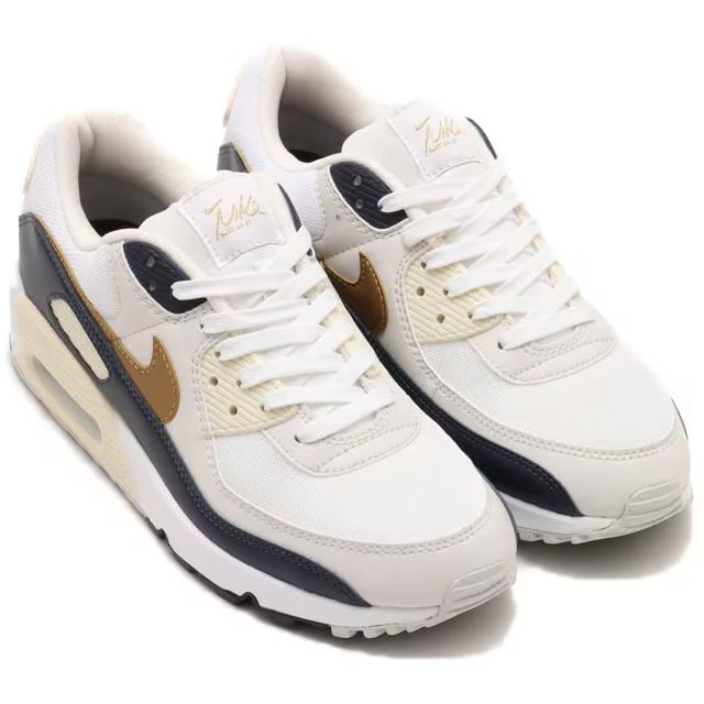 [ナイキ] エア マックス 90 ネクスト ネイチャー [W AIR MAX 90 NN] ホワイト/オブシディアン/ココナッツミルク/メタリックゴールド HF3444-100