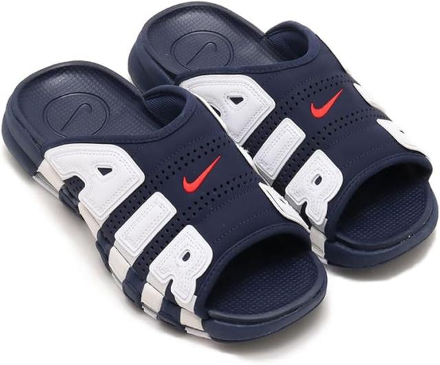 [ナイキ] エア モア アップテンポ スライド [AIRMORE UPTEMPO SLIDE] ミッドナイトネイビー/ホワイト/クリア/ユニバーシティレッド FQ8699-400