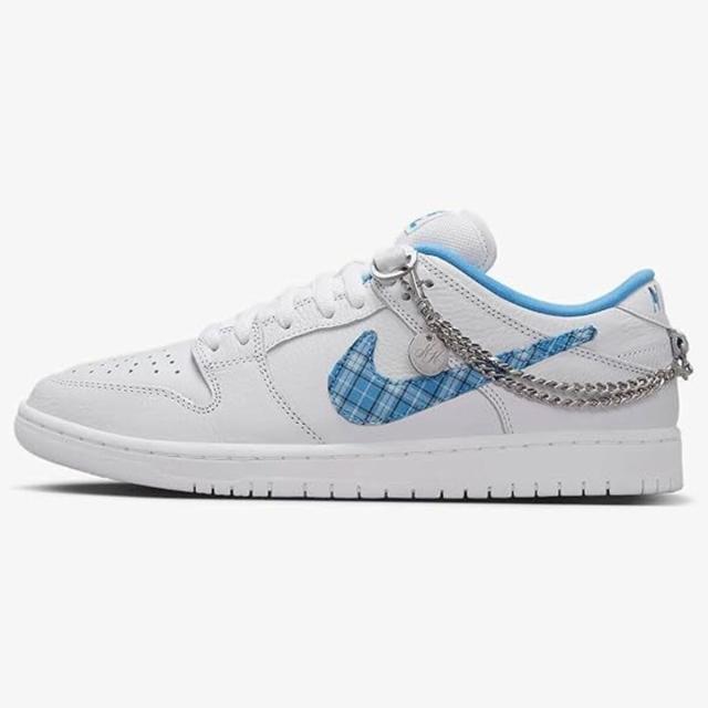 [ナイキ] SB ダンク ロー プロ [SB DUNK LOW PRO] ホワイト/ホワイト/ミッドナイトネイビー/ユニバーシティブルー FZ8802-100