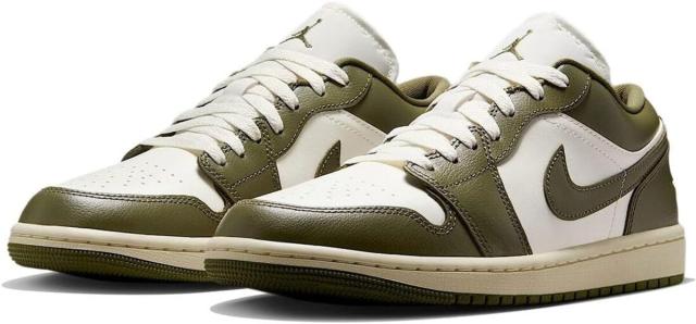 [ナイキ] エア ジョーダン 1 ロー [W AIR JORDAN 1 LOW] セイル/ココナッツミルク/ミディアムオリーブ DC0774-122