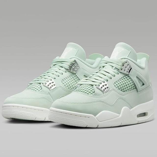 [ナイキ] エア ジョーダン 4 レトロ [W AIR JORDAN 4 RETRO "Abundance"] シーフォーム/メタリックシルバー/セイル HV0823-003