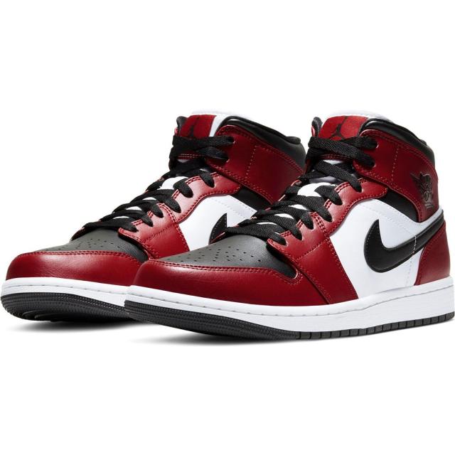[ナイキ] エア ジョーダン 1 ミッド [AIR JORDAN 1 MID] ブラック/ジムレッド/ホワイト 554724-069