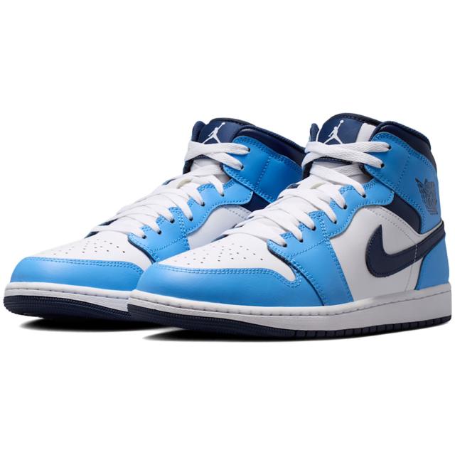 [ナイキ] ジョーダン 1 ミッド [JORDAN 1 MID] ユニバーシティブルー/ホワイト/セイル/ミッドナイトネイビー DQ8426-405