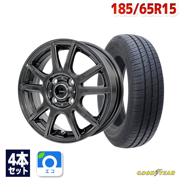 185/65R15 サマータイヤホイールセット GOODYEAR グッドイヤー EfficientGrip ECO EG02 送料無料 4本セット