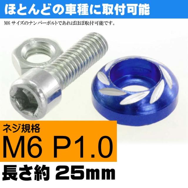 送料無料 ナンバープレートボルト ネジ カラーワッシャー 青2個 As1753の通販はau Pay マーケット Ase 全品送料無料