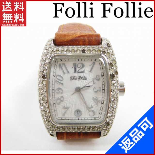 フォリフォリ 腕時計 Folli Follie 腕時計 クオーツ レディース ブラウン×白×シルバーカラー (激安・即納) 【中古】 X3056｜au  PAY マーケット