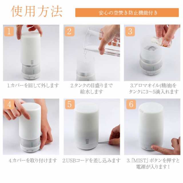 アロマディフューザー アロマ加湿器 超音波 光る ライト 180分タイマー