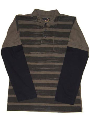 【新品】 【メール便対応】 【レビューを書いて送料無料】 ★3rd born サード ボーン L/S ポロシャツ グレー 【レイヤード/重ね着/Gray/シャツ/長袖/トップス/Tops】