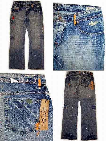 新品】 May75(575DENIM) PANTS BLUEWASH PAINT メイセブンティー