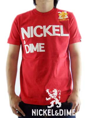 【新品】 【メール便対応】 【レビューを書いて送料無料】 NICKEL&DIME　ニッケル&ダイム S/S Tシャツ パリコロ ジャージー M C ロゴ レッド【半袖】