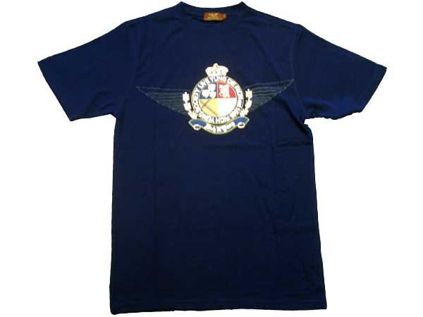 【新品】 【メール便対応】 【レビューを書いて送料無料】 RICH YUNG リッチヤング ソサエティークレスト S/S Tシャツ ピーコートネイビー