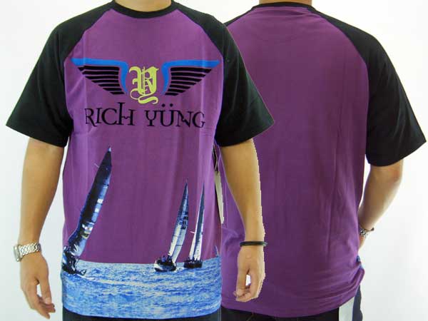 【新品】 【メール便対応】 【レビューを書いて送料無料】 RICH YUNG リッチヤング RY-SU08-05 S/S Tシャツ プラム/ブラック/ポップコーン